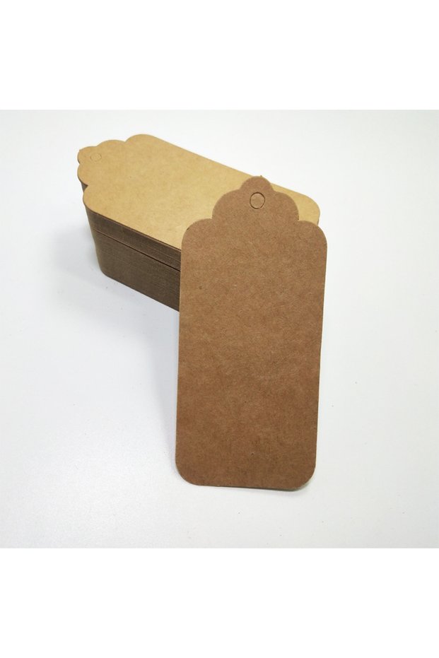Brown 100pcs Kraft Paper Tags No Strings Handmade with Love Hang Tags Garment Tags for Candy/Gift/Co