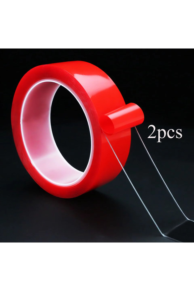red 2pcs 2pc Ultra Thin Transparent Red Film Double Sided Tape With HighTemperature Resistance No Ma