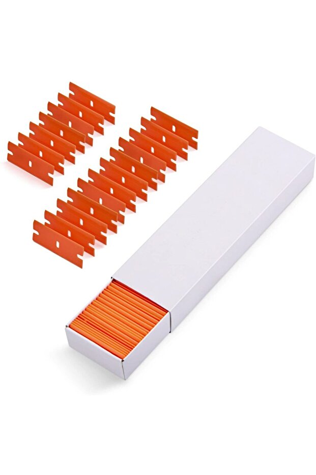 box 100 Pieces Two Cutting Plastic Razor Blade Label Clean Razor Glue Remover Window Glass Clean Scr