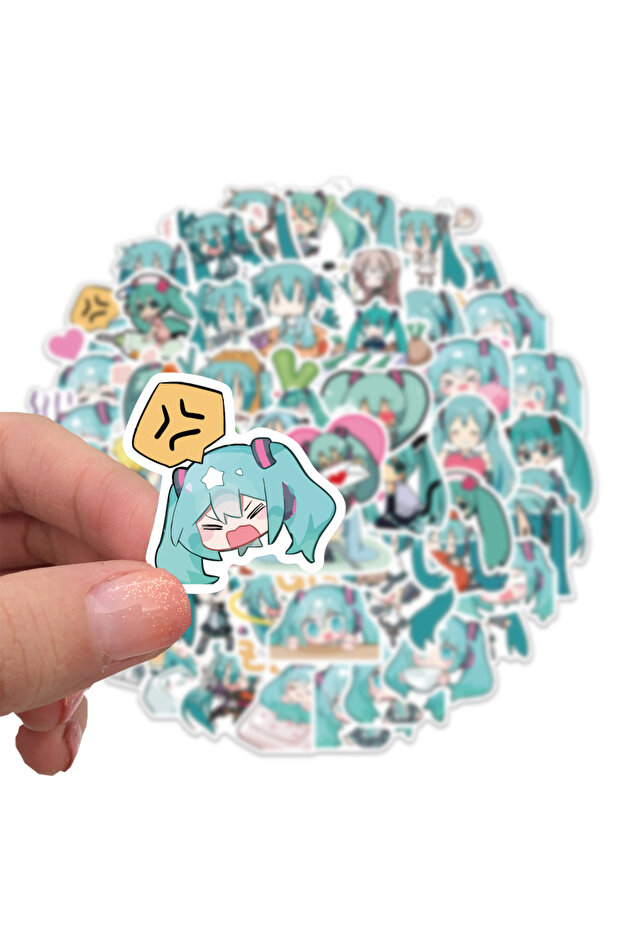 50pcs 50PCS Cartoon Chibi Cute Miku Graffiti Stickers for Luggage Laptop Ipad Skateboard Gift Mobile