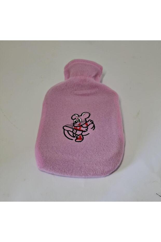 Çocuk Polarlı Sıcak Su Torbası Pembe Sevimli Figürlü Mini Sıcak Su Torbası Yıkanabilir 22-14 Cm - 3