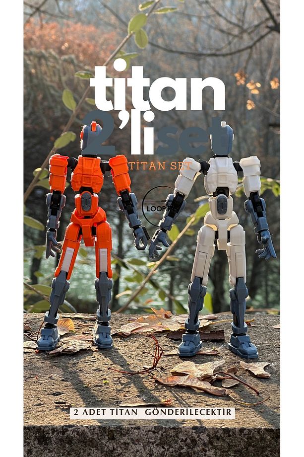 Titan 13 2'li Oynar Eklemli Robot Figür Seti - 3