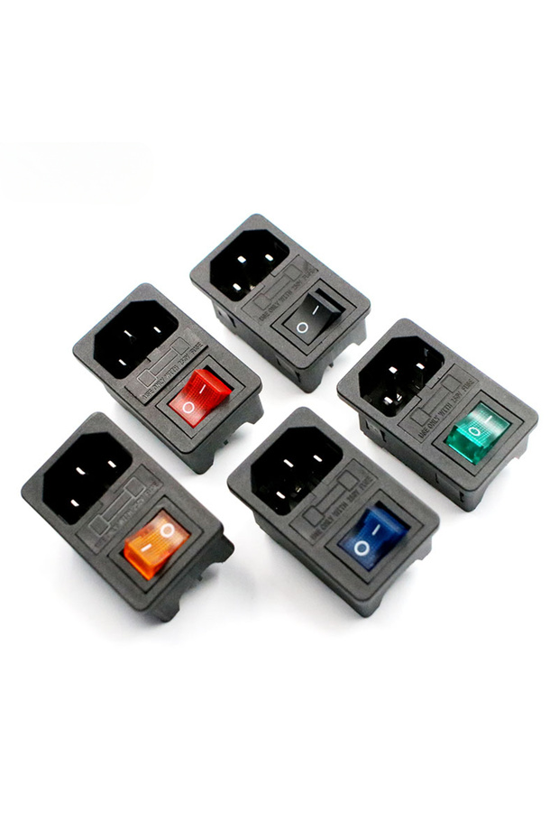 مع صمام أمان 10 أمبير! مفتاح هزاز أحمر منصهر بمقبس طاقة بمدخل IEC320 C14 موصل مفتاح صمام أمان قابس C... - 3