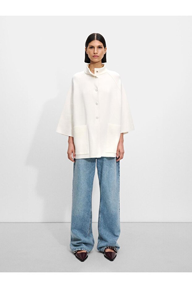 Düğmeli Örme Panço - 1