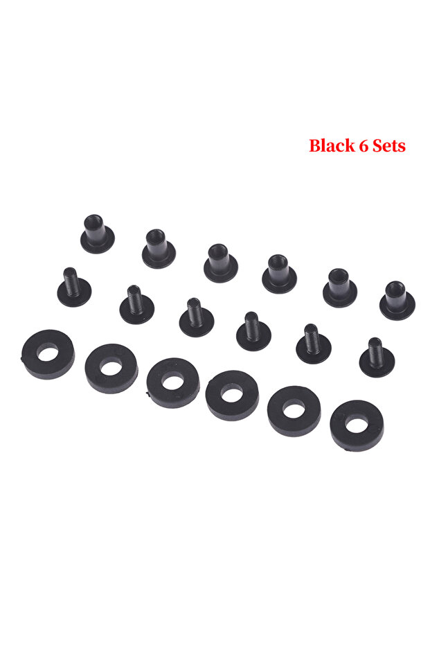 black 6 Sets Black Steel Short Post Chicago Screw Set Cross Head Perfect for DIY Kydex