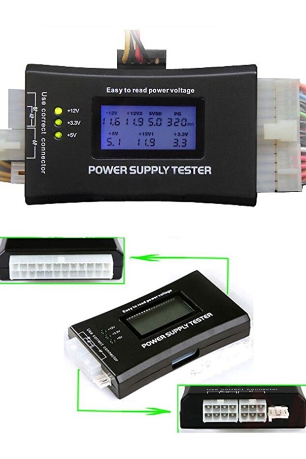 Digital LCD Display PC Computer 20/24 Pin LCD Power Supply Tester Check Atx Source Tester Power M... - 7