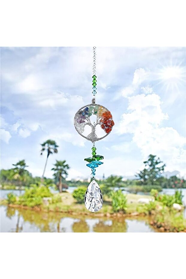 A 3445 1 Piece Tree Of Life Crystal Magic Wind Chimes Pendant Bedroom Room Window Hanging Decoration