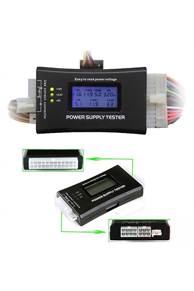 Digital LCD Display PC Computer 20/24 Pin LCD Power Supply Tester Check Atx Source Tester Power M... - 2