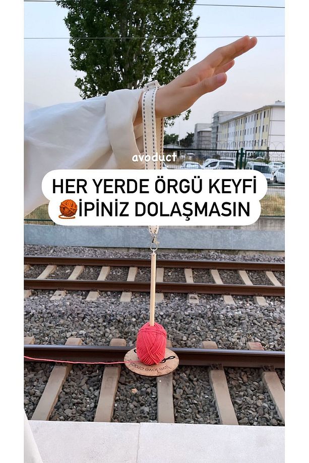 Taşınabilir Yumak Bileziği İpiniz Dolaşmasın Yumak Çarkı Seyahat Örgü Punch Örgü Yumak Tutucu Tığ - 4