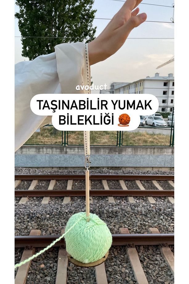 Taşınabilir Yumak Bileziği İpiniz Dolaşmasın Yumak Çarkı Seyahat Örgü Punch Örgü Yumak Tutucu Tığ - 3