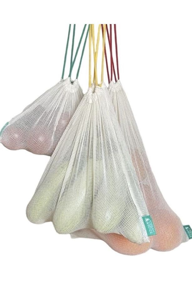 100% Pamuklu 6 Adet Alışveriş Ve Saklama Torbası - 6