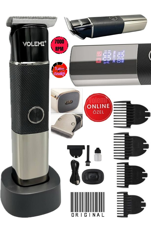 V-0090 Turbo Profesyonel Saç Sakal Ense Tıraş Makinesi Kuaförlere Özel Kişisel Bakım - 1