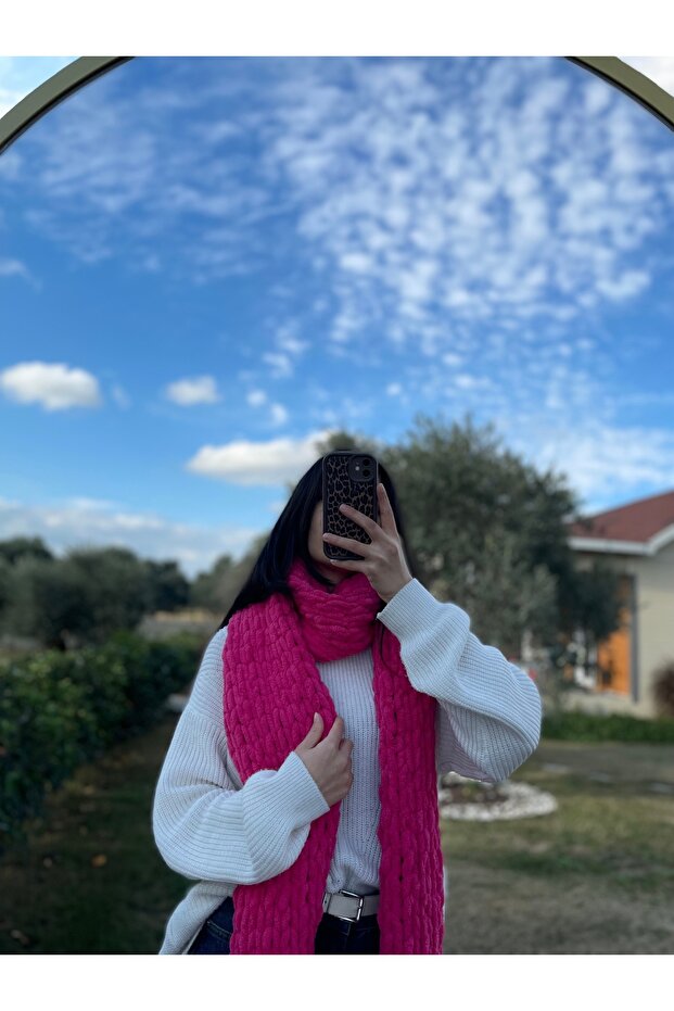 Pembe Puffy Atkı - 4