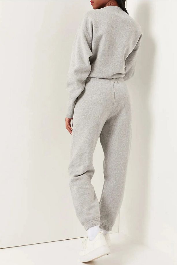 Pamuklu Eşofman Takımı Sweatshirt Jogger - Baskılı Oversize Şardonlu Kapüşonlu - 3