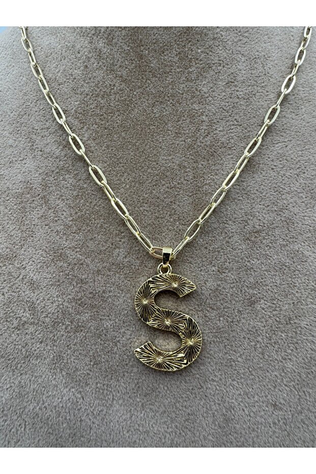 S Harf Çelik Kolye 50-5 Cm - 1