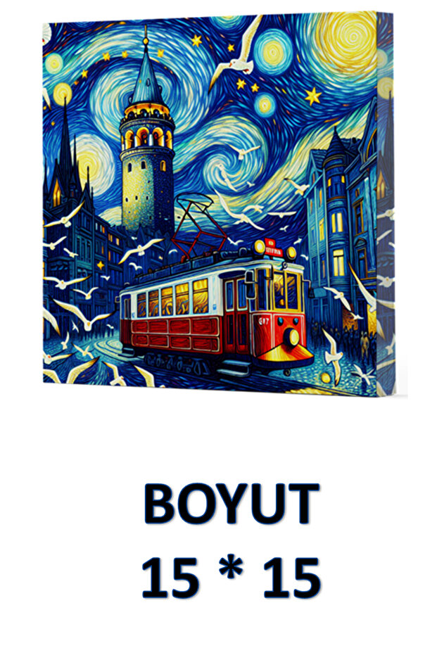VIVAGO ART VAN GOGH GALATA دفتر ملاحظات غير مسطر مقاس 15 × 15 سم مع حقيبة قماش هدية كود 1
