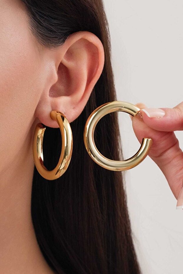 Women's Imported Big Steel Hoop Earrings