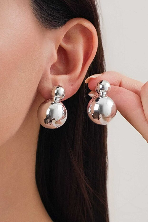 Women's Imported Round Design Ball Steel Earrings
