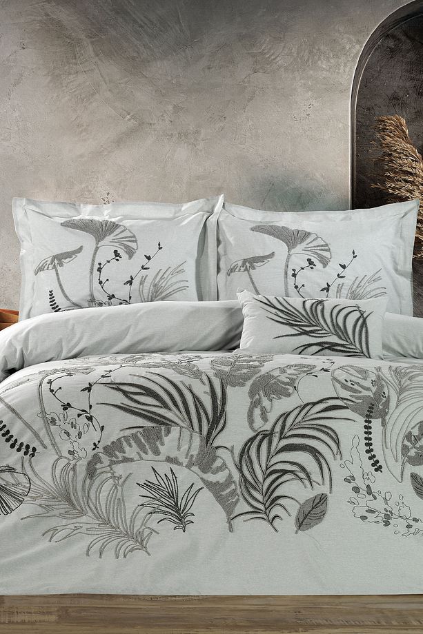 Jadore Çift Kişilik Comforter Set / Gri - 1