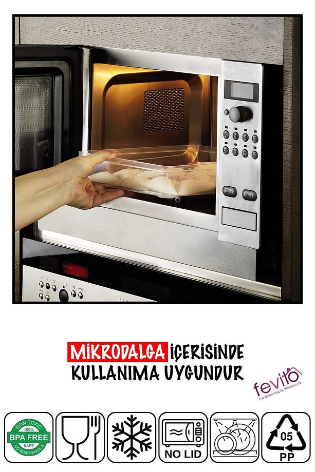 Mikrodalga Ve Difrizde Kullanılabilen Saklama Kabı Seti 3 Lu Beyaz  S-413 - 2