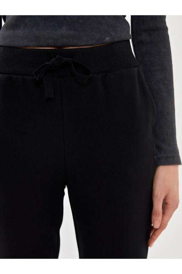 LCW Vision Siyah Beli Lastikli Kadın Kalın Jogger Eşofman Altı - 3