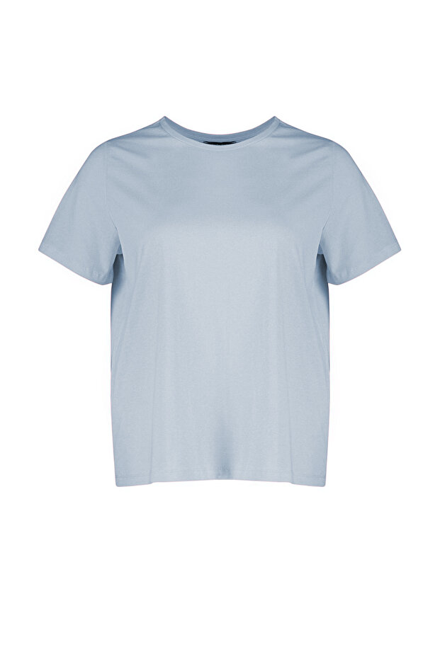 Mavi Regular Fit Basic Bisiklet Yaka %100 Pamuk Örme Büyük Beden T-Shirt TBBSS22TS0733 - 5