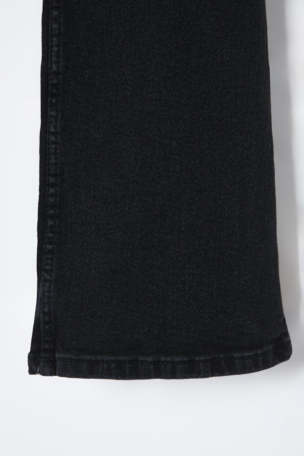 Siyah Yüksek Bel Orta Esnek Flare İspanyol Paça Jeans TWOSS25JE00109 - 8
