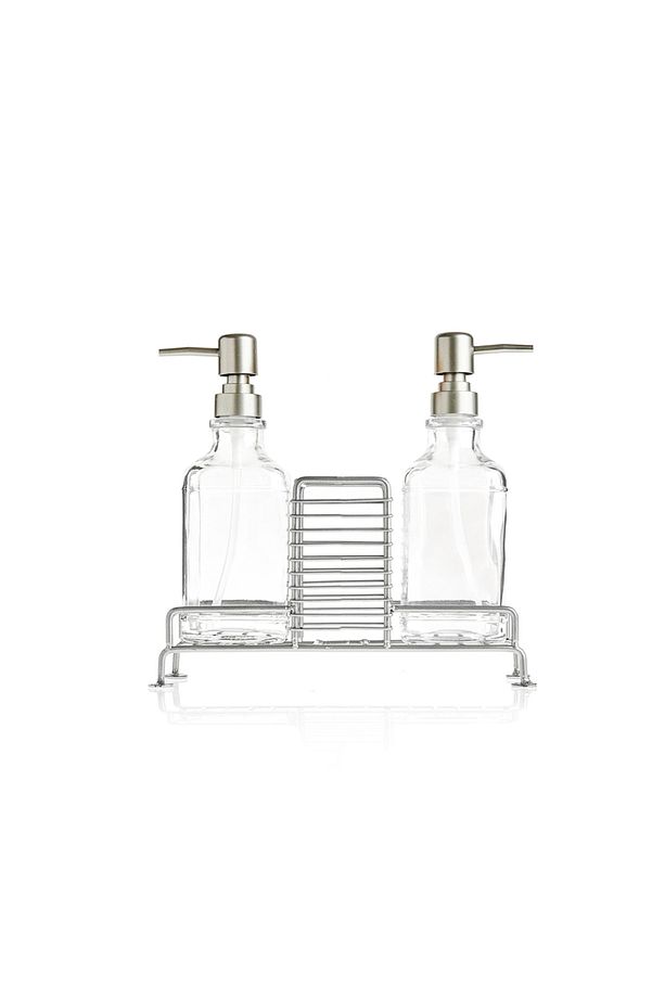 Mien Standlı 2'li Mutfak Sıvı Sabunluk Seti - Inox - 500 ml - 1