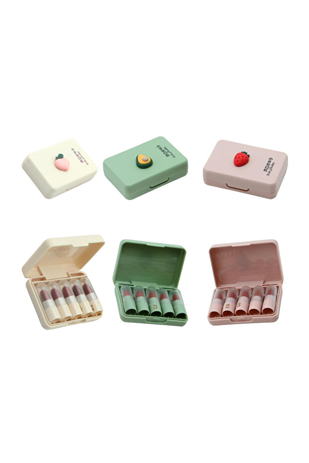 مجموعة أحمر الشفاه الصغيرة ذات النكهة الفاكهية - 1