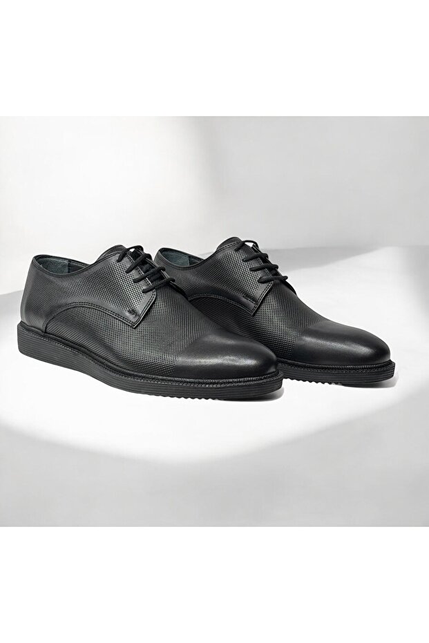 Genuine Leather Eva Light Sole Men's Lace-Up Laser Printed Casual Classic - Groom's Shoes