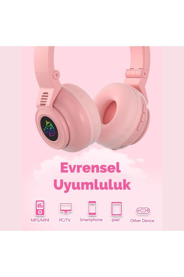 Unicorn 94db Güvenli Ses Kontrollü Yumuşak Kulak Pedli Bluetooth Kulaklık Bluetooth Çocuk Kul - 7