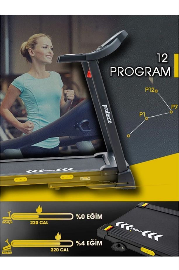 Leta Koşu Bandı - Katlanabilir Programlanabilir 0-12 KM/Sa Hız-LED ekran Kolay Kurulumlu - 4