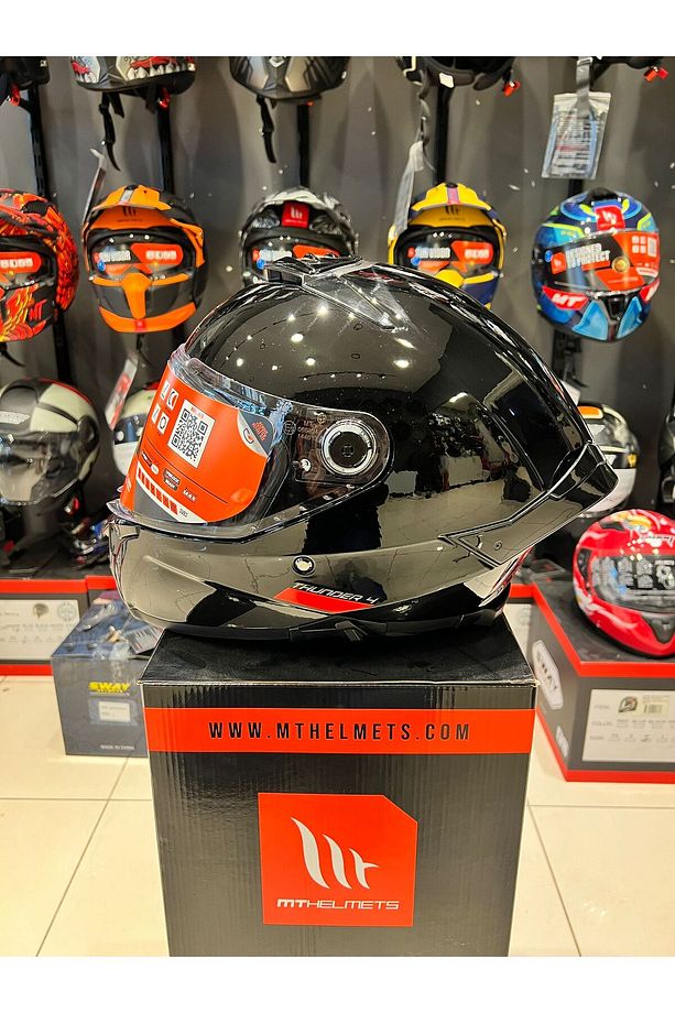 KASK MT FF118SV THUNDER 4 SV SOLID A1 PARLAK SIYAH - 4