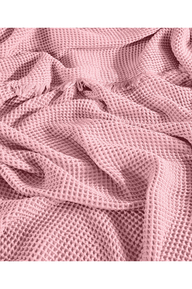%100 Pamuk Waffle Tek Kişilik Yatak Örtüsü 160x240 cm - 5