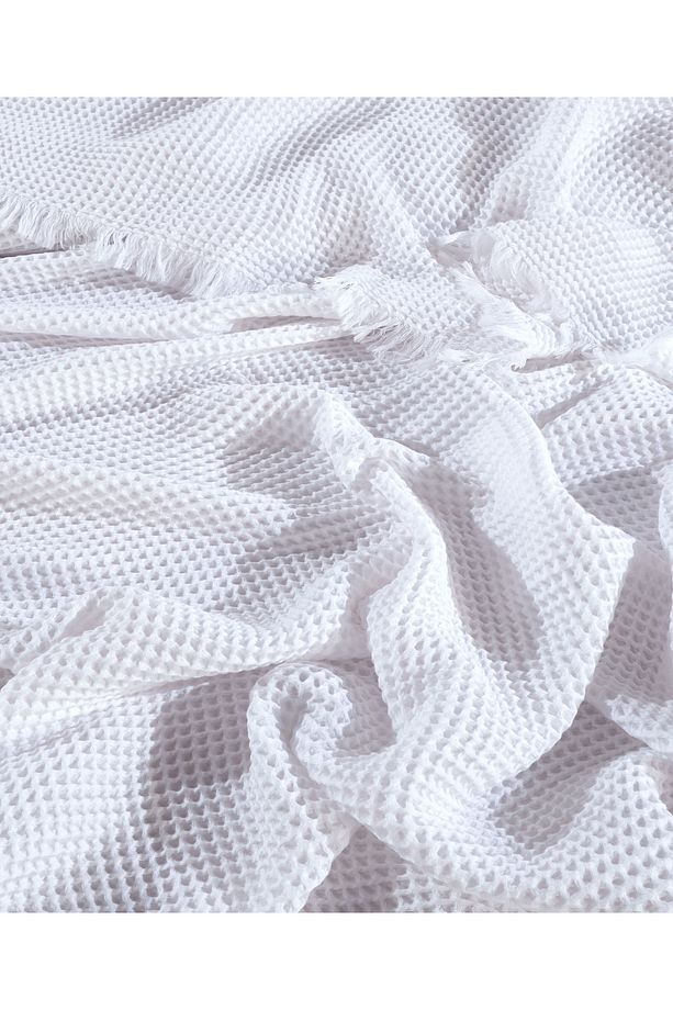 %100 Pamuk Waffle Tek Kişilik Yatak Örtüsü 160x240 cm - 5