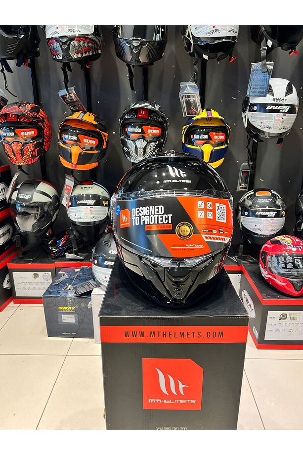 KASK MT FF118SV THUNDER 4 SV SOLID A1 PARLAK SIYAH - 1