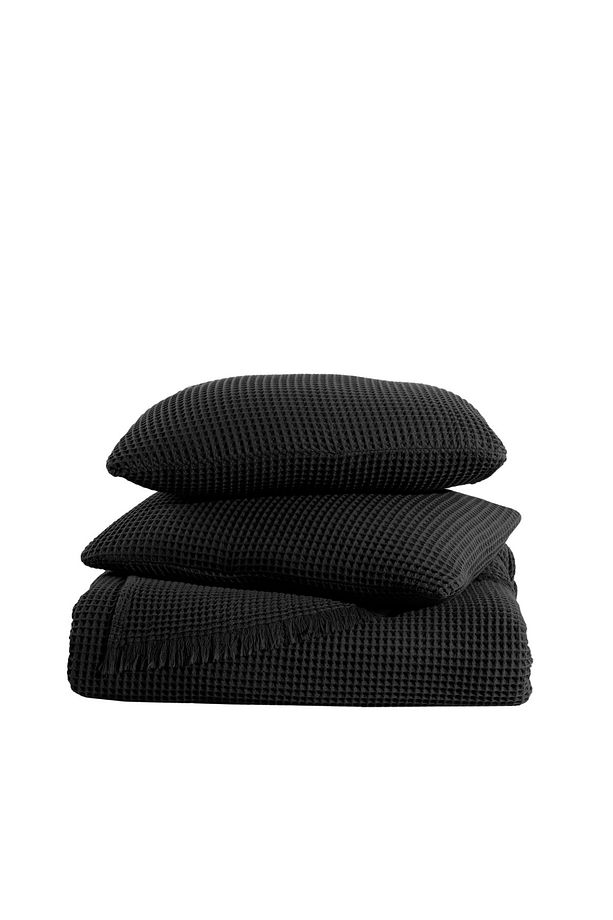 %100 Pamuk Tek Kişilik 160x240cm Waffle Yatak Örtüsü/1 Adet 50x70cm Yastık - 6