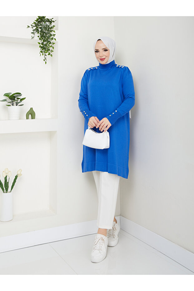 تونيك أنيق رائع ومزين بالخرز من Mercerized