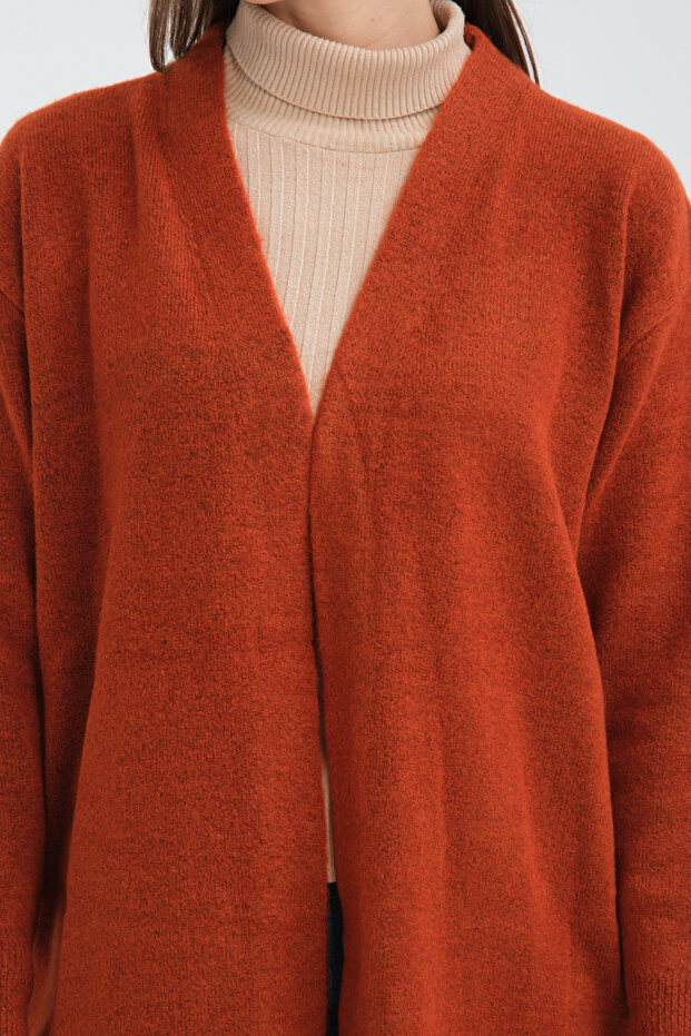 V Yaka Basic Triko Hırka - 6