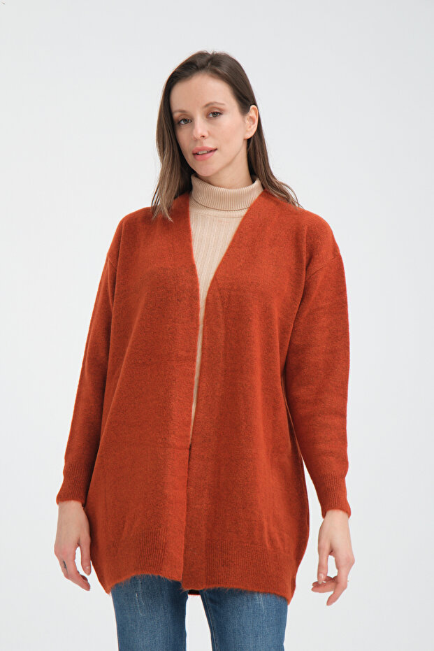 V Yaka Basic Triko Hırka - 4