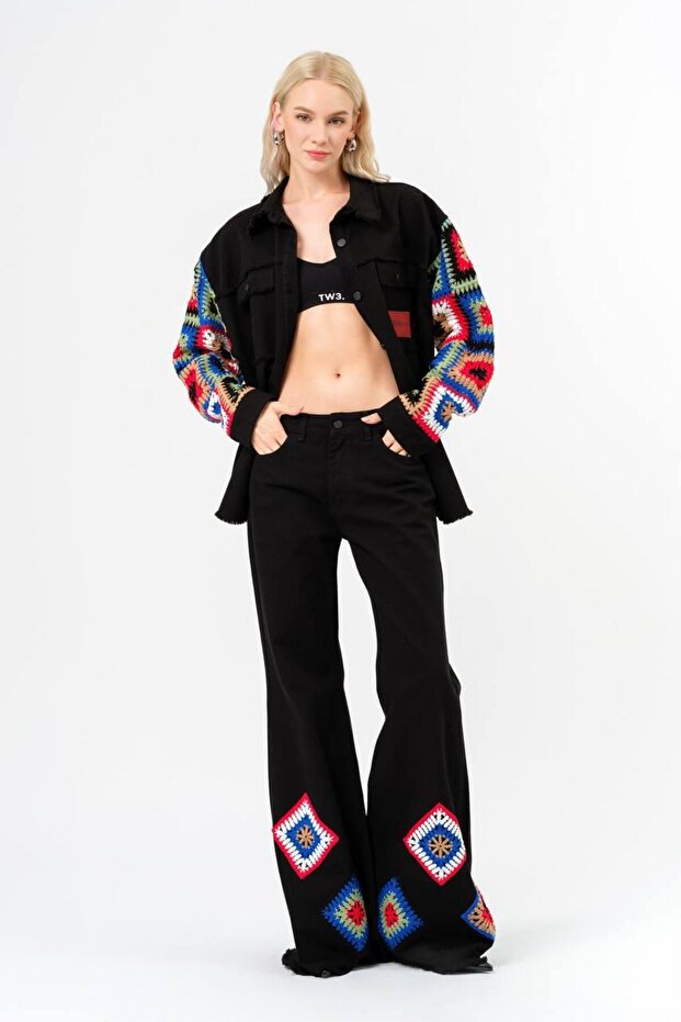 Kolu Kroşeta Örgü Ceket - 2