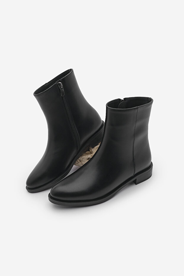 Women's Zippered Daily Boots Longa Black