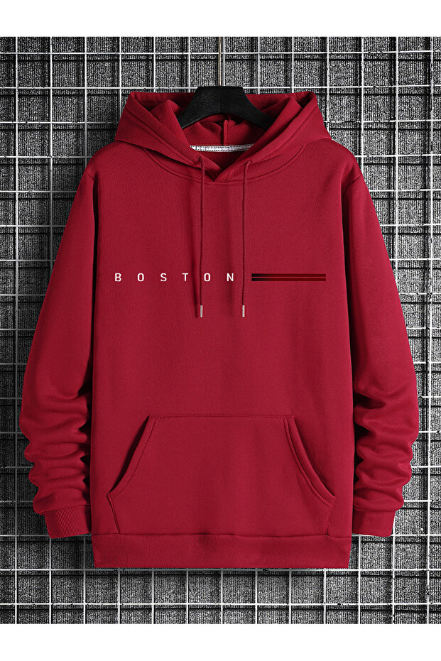 Men's Boston Printed Hooded Sweatshirt