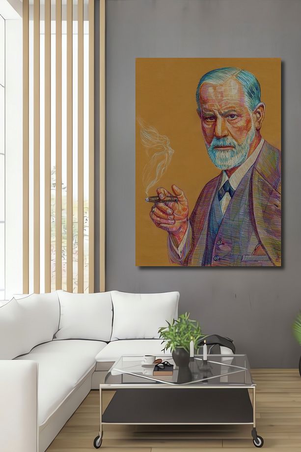 Sigmund Freud Ahşap MDF Dekoratif Ev/İşyeri Duvar Tablo Dikdörtgen Ev/İşyeri Duvar Tablo - 1