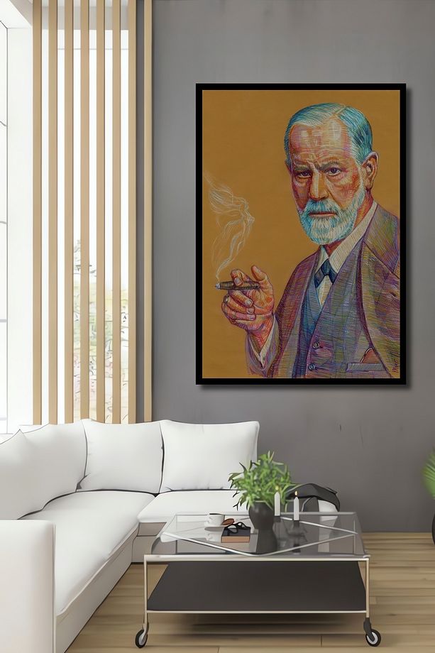 Sigmund Freud Ahşap MDF Dekoratif Ev/İşyeri Duvar Tablo Dikdörtgen Ev/İşyeri Duvar Tablo - 2
