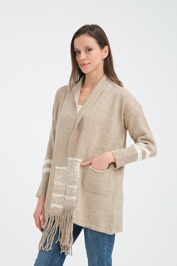 Atkılı Triko Hırka - 1