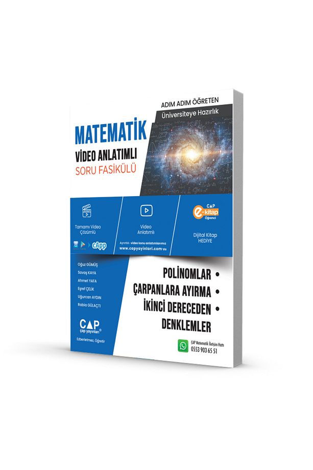 Çap Matematik Polinomlar Çarpanlara Ayırma İkinci Dereceden Denklemler Video Anlatımlı Soru Fasikül - 1
