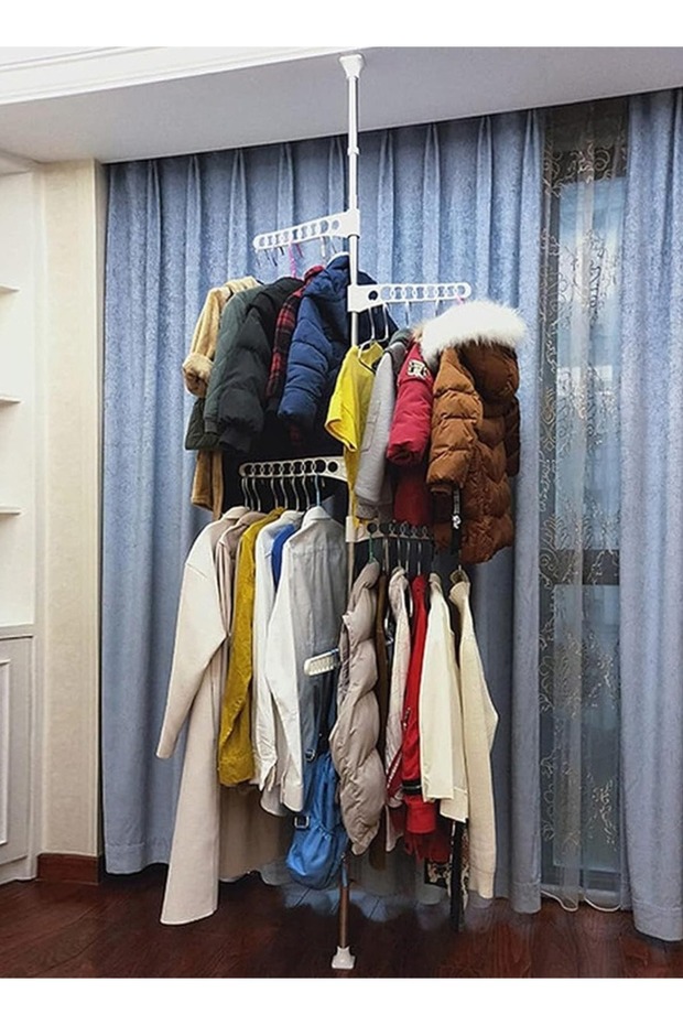Clothes Dryer Rack - 5 Racks, Vertical Adjustable Design, Lightweight, Space-Saving Silver - 5