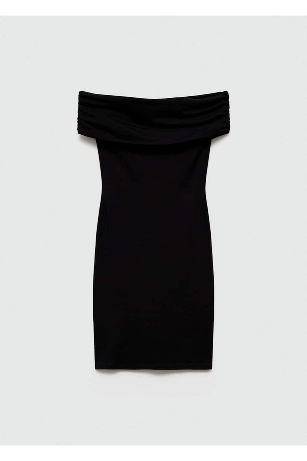 Omzu açık kısa elbise - 3