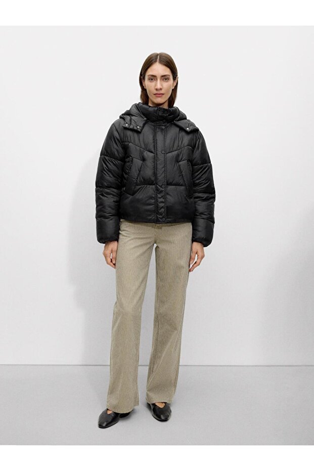 Kapüşonlu Kapitone Mont - 2